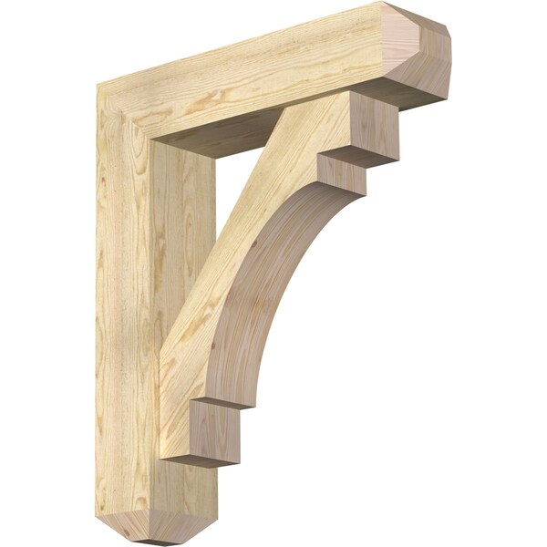 Ekena Millwork Merced Craftsman Rough Sawn Bracket w/ Offset Brace, Douglas Fir, 8"W x 32"D x 38"H BKT0806X32X38MRC04RDF - main
